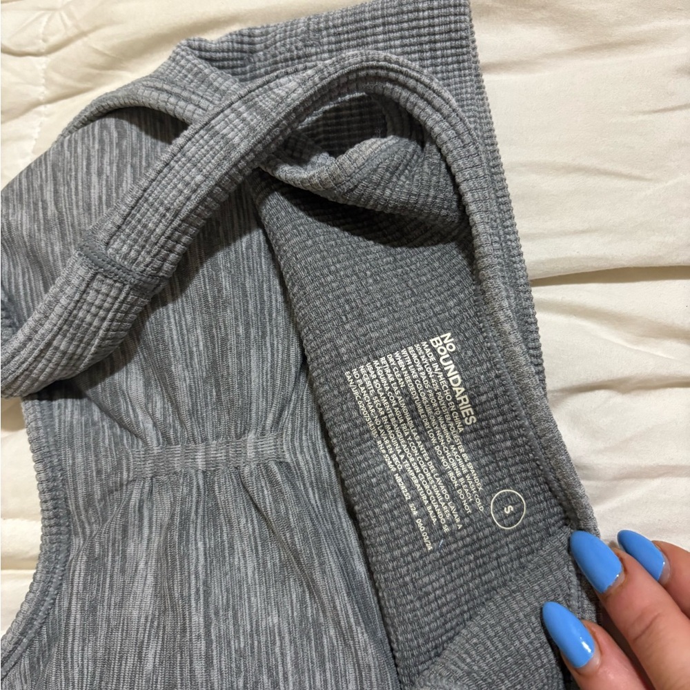 Gray Ribbed Women's Bralette - Picture 2 of 2